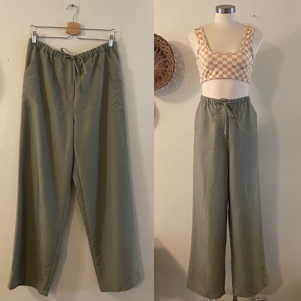 1990s High Waisted Wide Leg